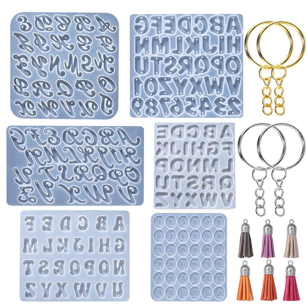 Gold Foil Flakes - Alphabet Epoxy Resin Silicone Mold Letter