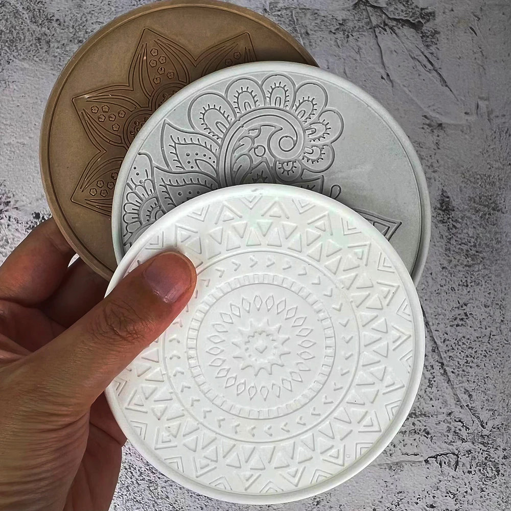 Serving Tray Mold - Mandala Round Coaster Resin Silicone Mold
