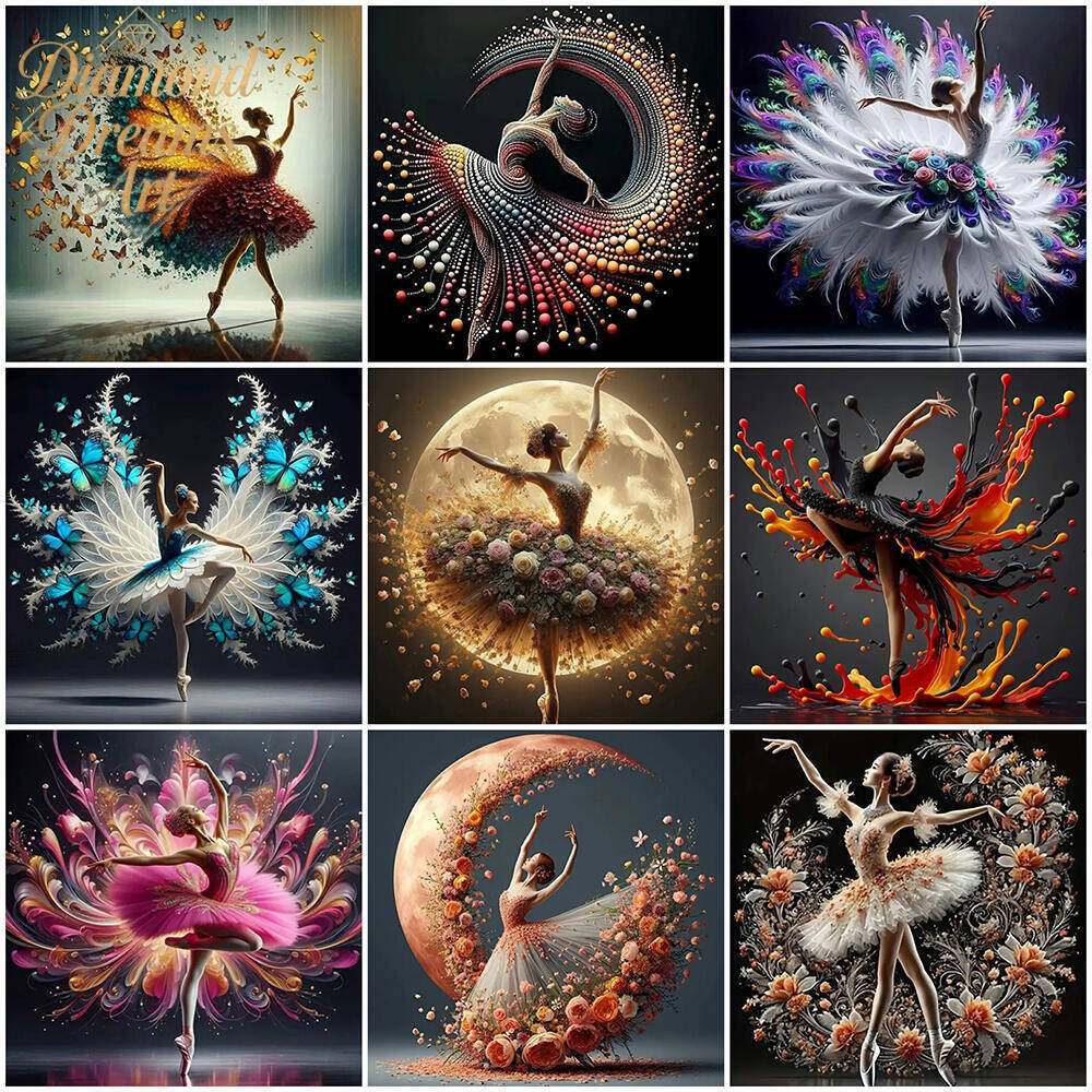 Resin Craft Supplies - Frameless, DIY 5D Diamond Painting Ballet