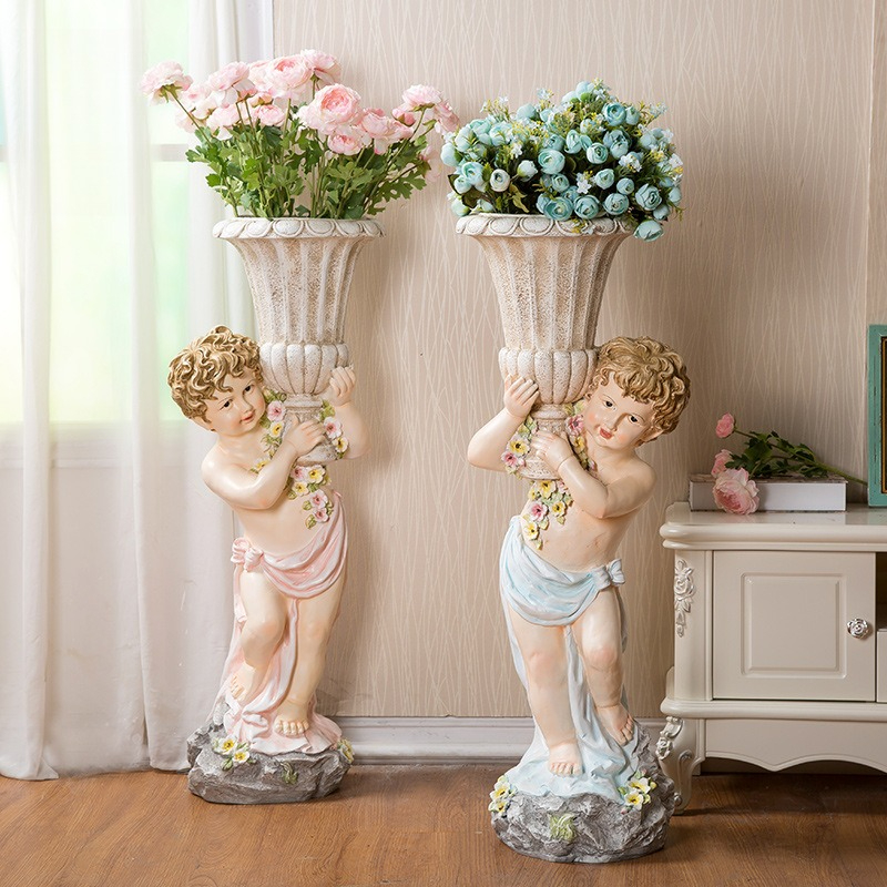 Resin Craft Ideas - Large floor-to-ceiling vase European style angel