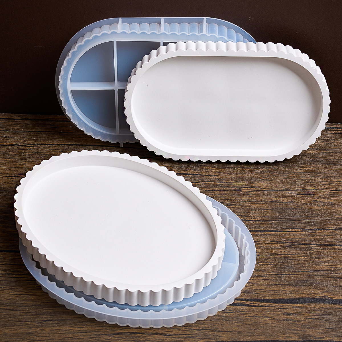 Serving Tray Mold - DIY Concrete Tray Silicone Mold Round