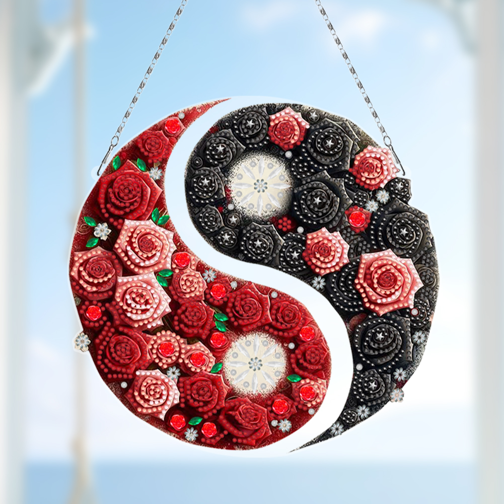 Resin Craft Ideas - Elegant Rhinestone Diamond Art Window Pendant