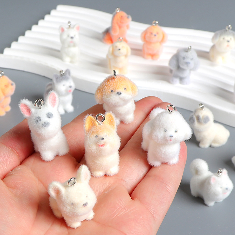 Resin Craft Ideas - Cute Flocked 3D Dog Resin Figure