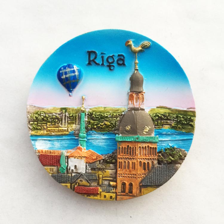 Resin Craft Ideas - Northern Europe Riga Latvia Landmarks Fridge