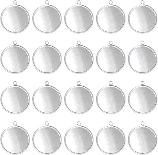 20 Pieces Stainless Steel Roun - Resin Crafts Diy のレビューと価格