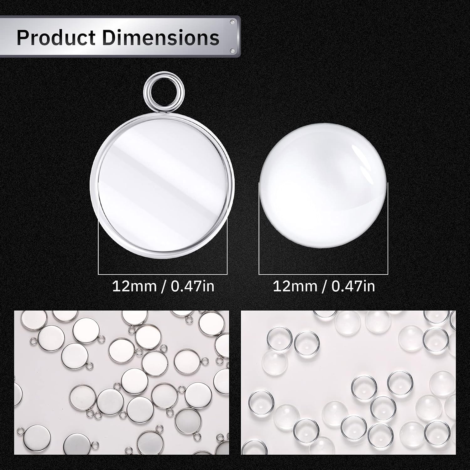 20 Pieces Stainless Steel Roun - Resin Crafts Diy のレビューと価格