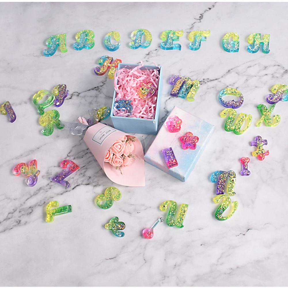Alphabet Epoxy Resin Silicone  - Gold Foil Flakes のレビューと価格