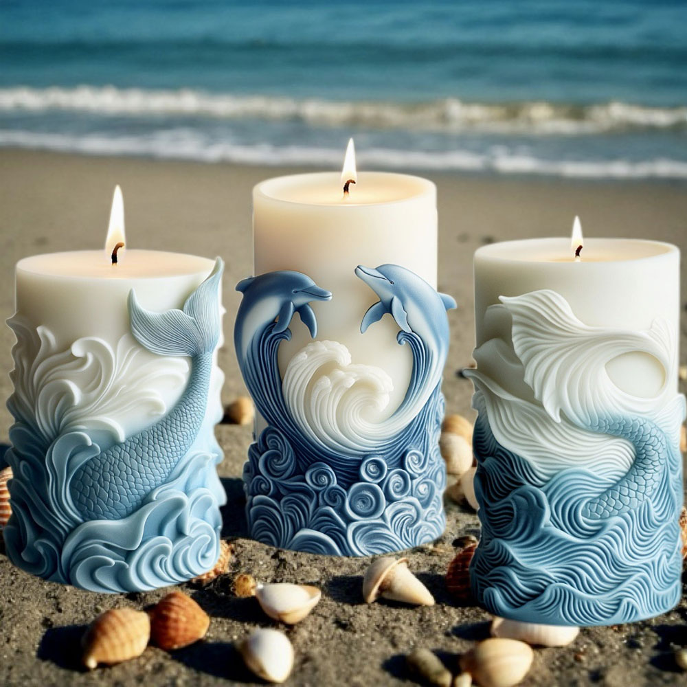 Ocean Theme Silicone Candle Mo - Resin Ocean Wave Mold のレビューと価格
