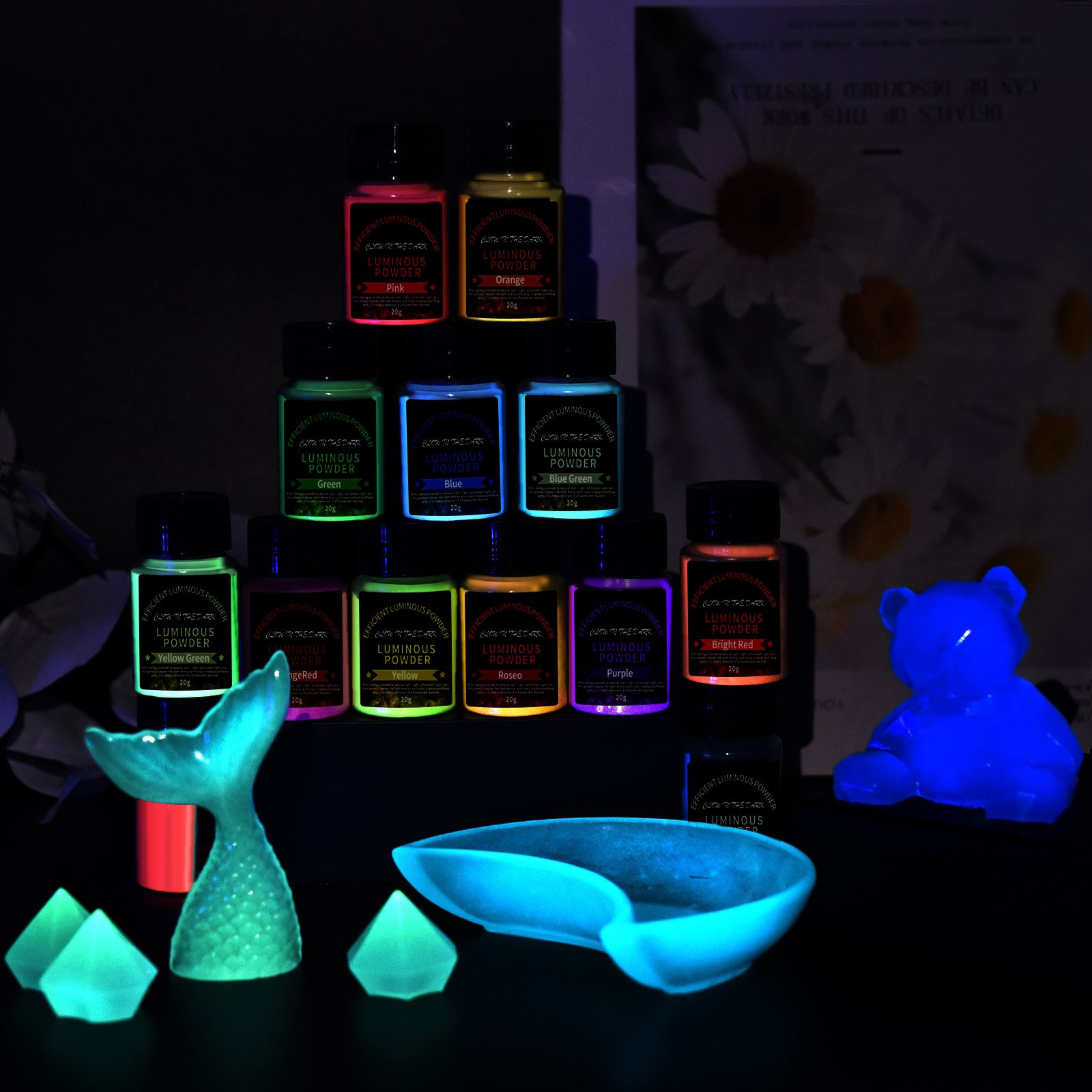 20g Long Lasting Bright Lumino - Resin Pigment Set のレビューと価格