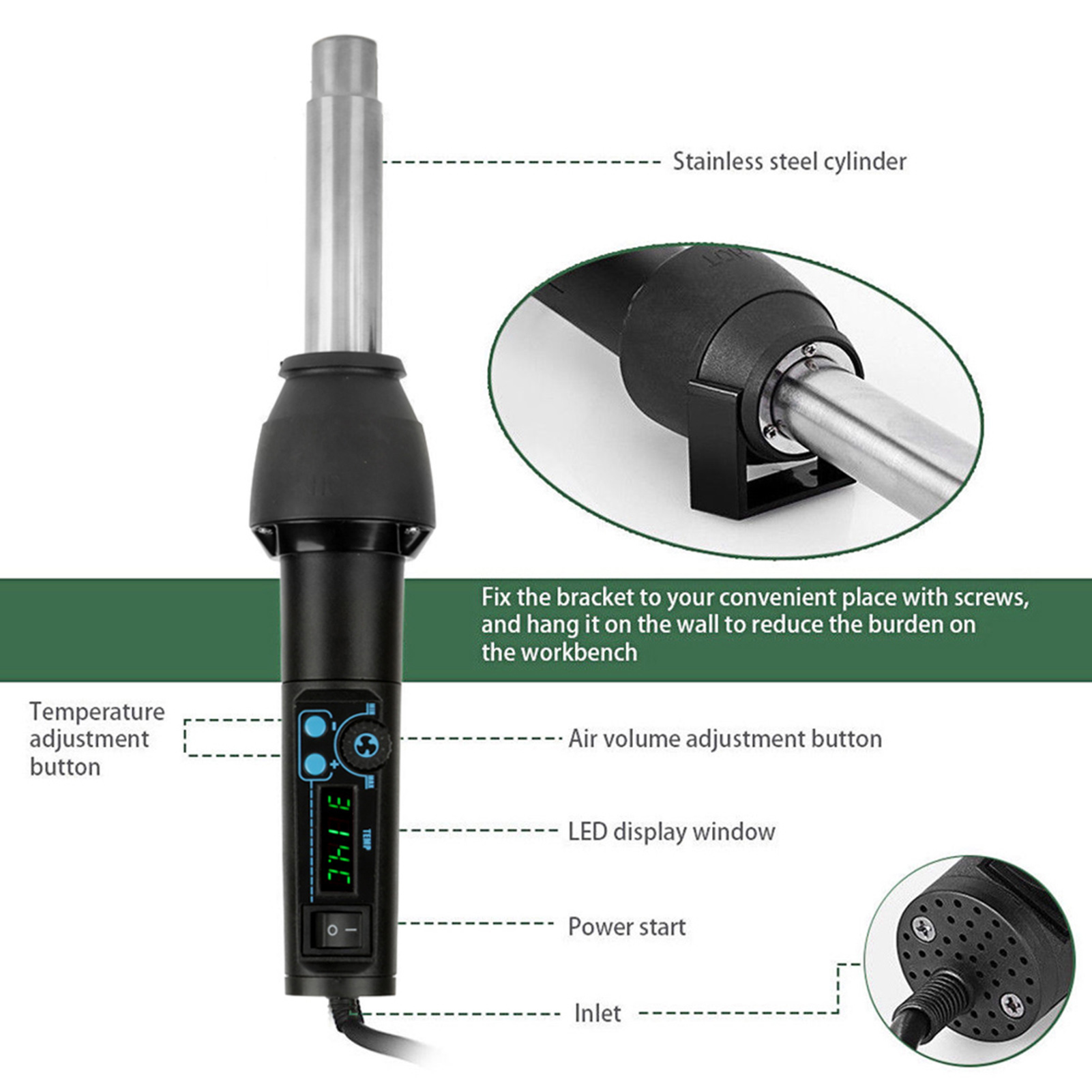 8858‑I / 650W LED Digital Disp - Heat Gun Small のレビューと価格