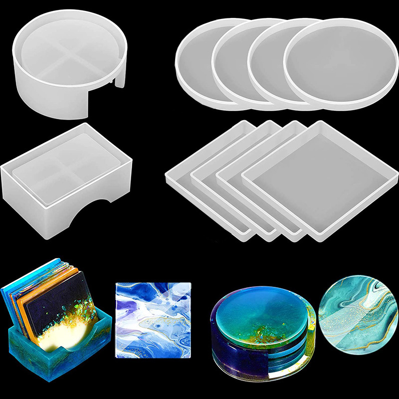 5Pcs/Set DlY Epoxy Resin Cup C - Serving Tray Mold のレビューと価格
