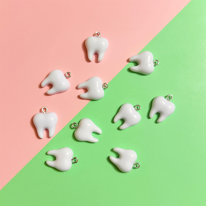 10pcs Cute White Teeth Resin P - Resin Craft Projects のレビューと価格