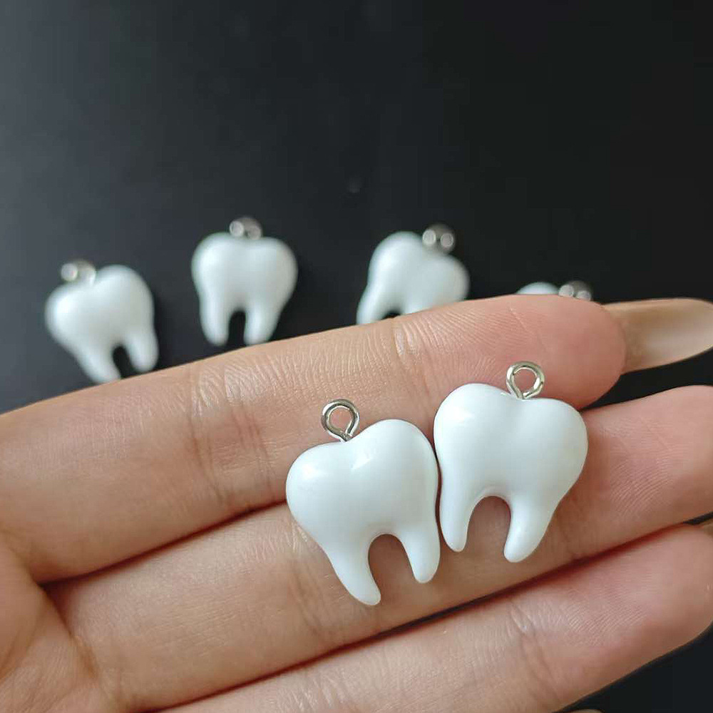 10pcs Cute White Teeth Resin P - Resin Craft Projects のレビューと価格