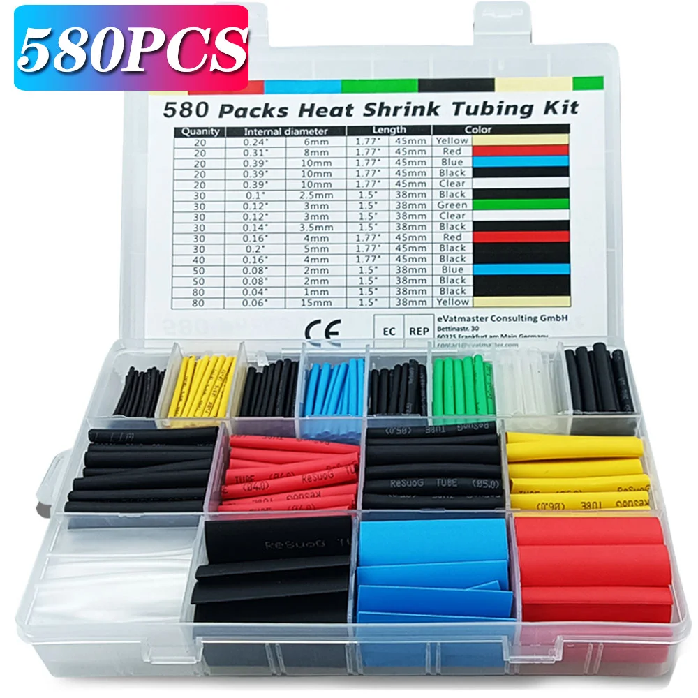 580/530/127PCS Heat Shrink Tub - Heat Gun Small のレビューと価格