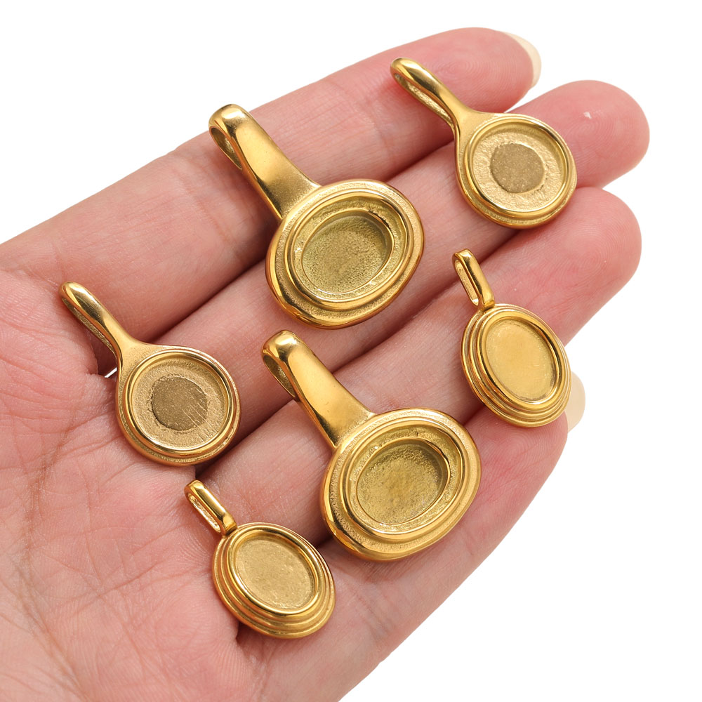 5pcs Stainless Steel Round Ova - Resin Craft Material のレビューと価格