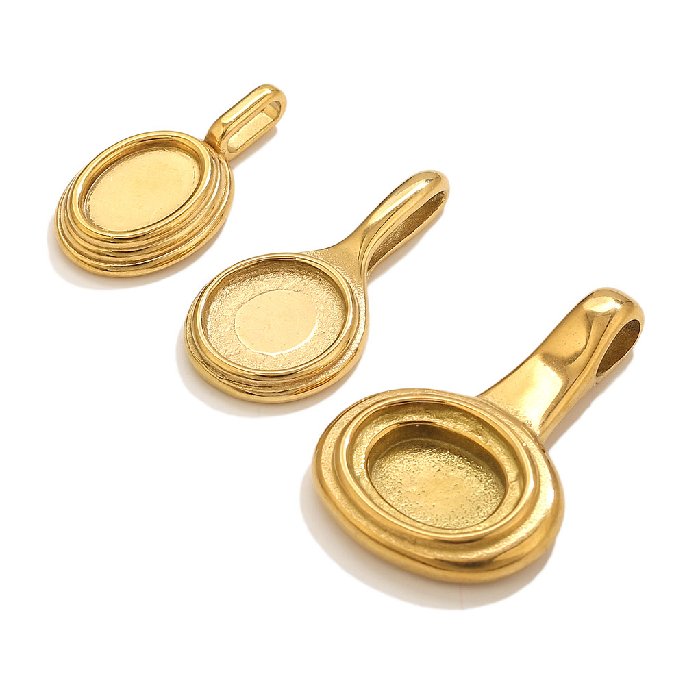 5pcs Stainless Steel Round Ova - Resin Craft Material のレビューと価格