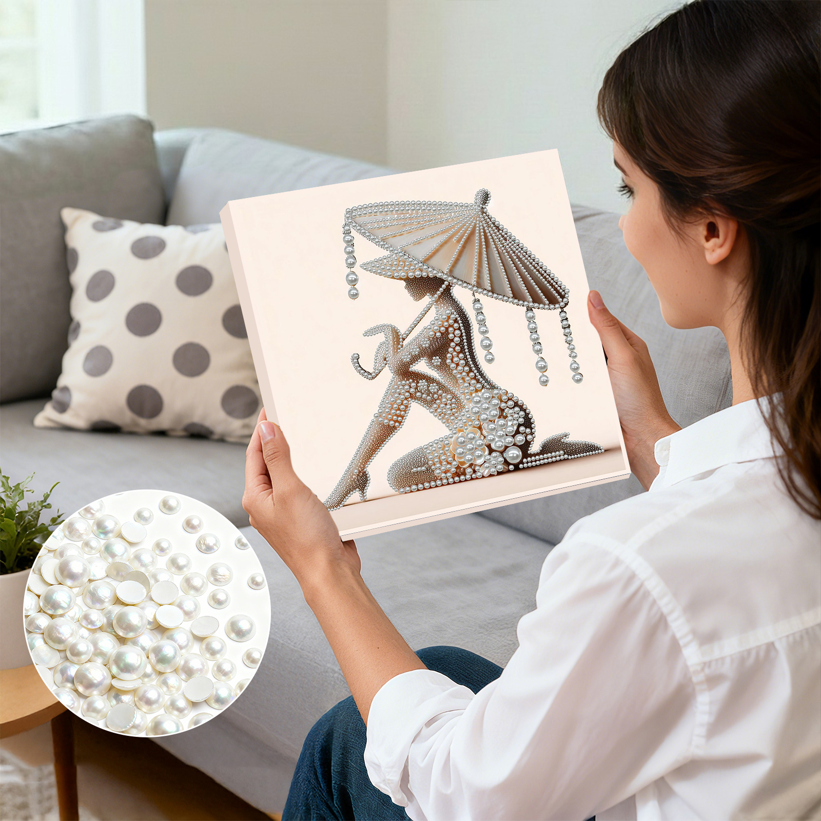Elegant Lady Full 5D DIY Pearl - Resin Craft Ideas のレビューと価格
