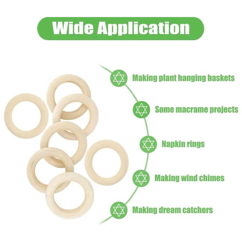 20pcs 30mm Unfinished Smooth W - Wood Ring Blank のレビューと価格