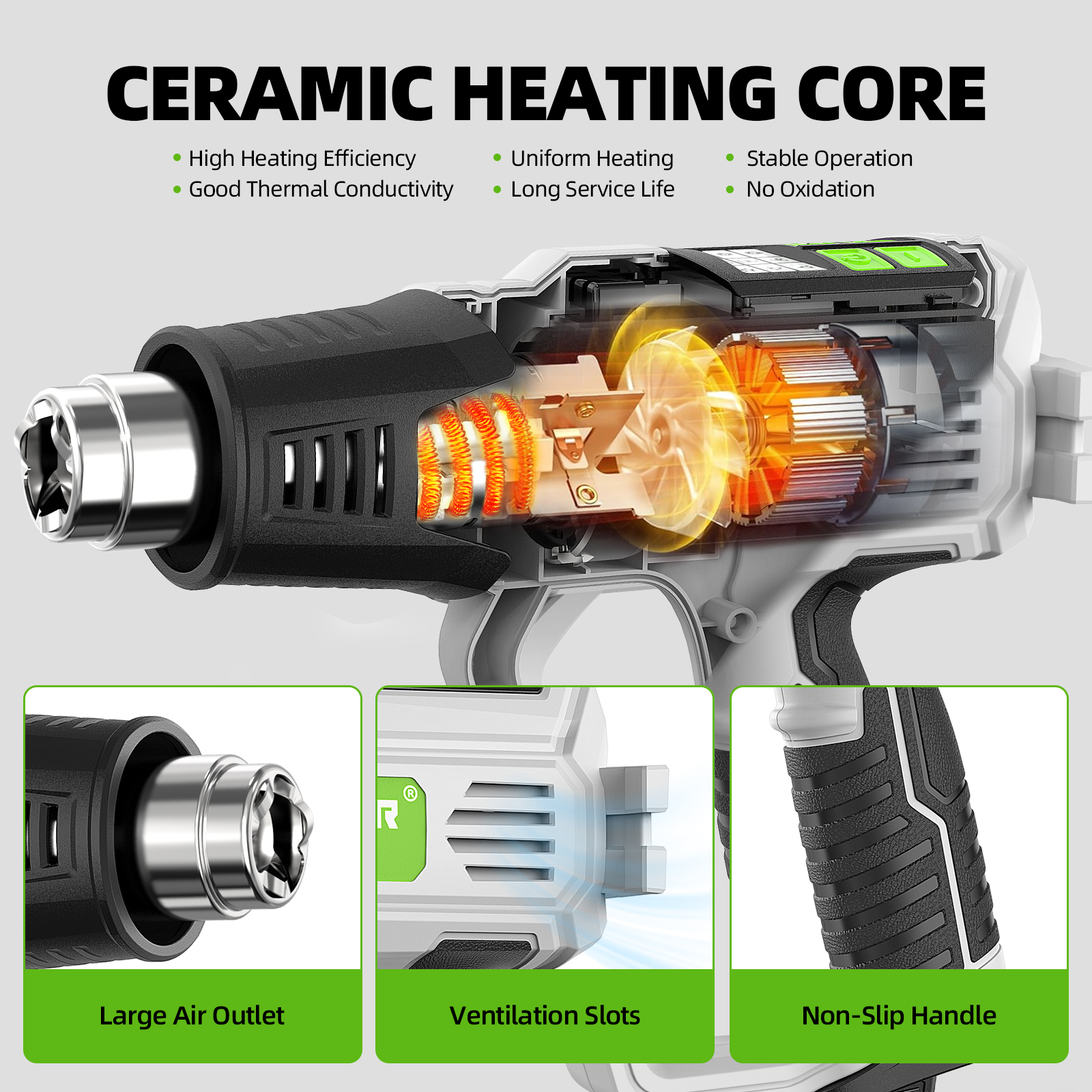 Hot Air Gun with LCD 12 Variab - Heat Gun Small のレビューと価格
