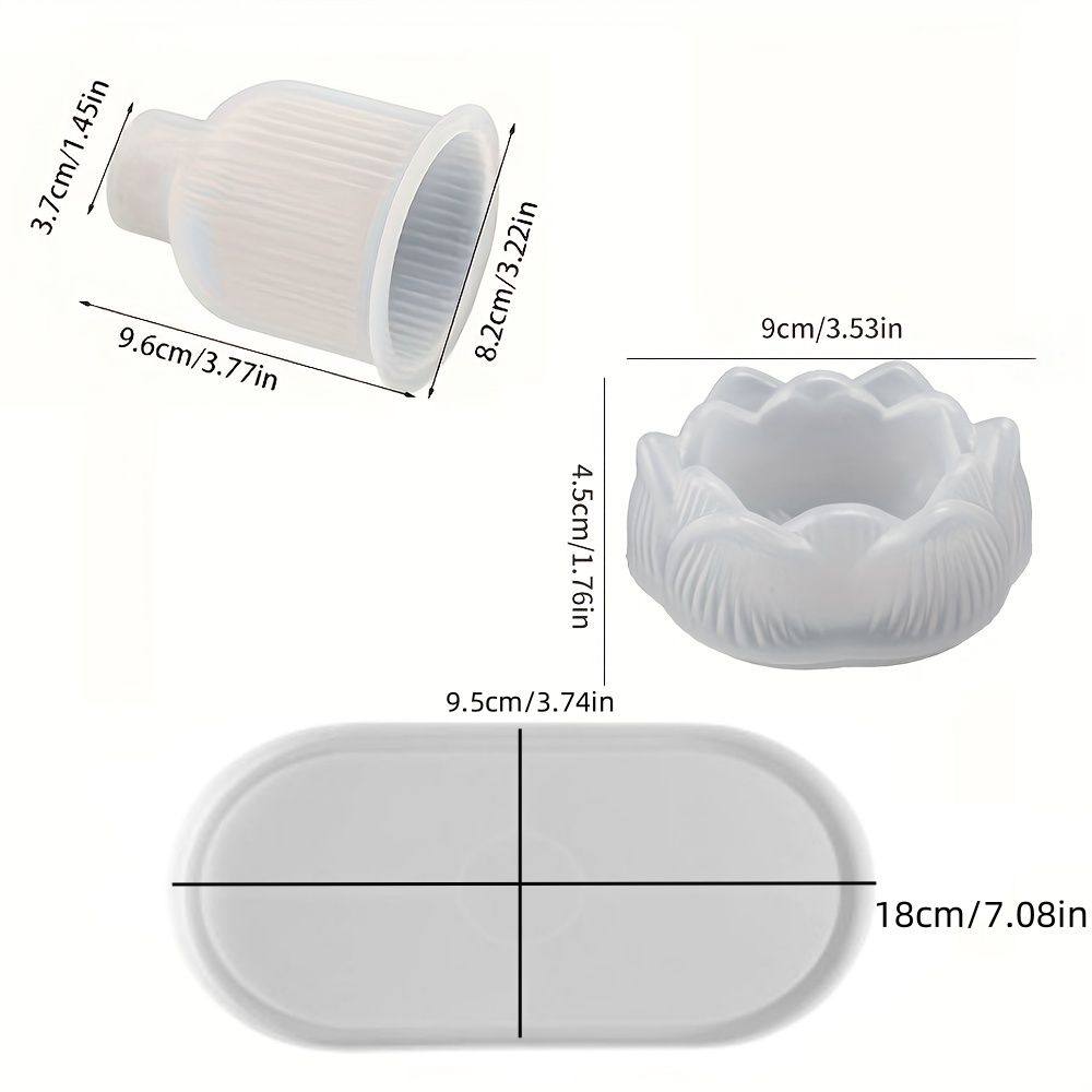 3pcs Silicone Mold Vases, Oval - Serving Tray Mold のレビューと価格