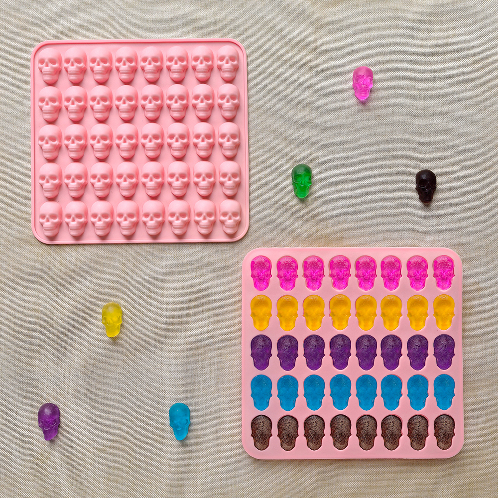 1pc 40 hole skull shaped bakin - Silicone Mold Tray のレビューと価格