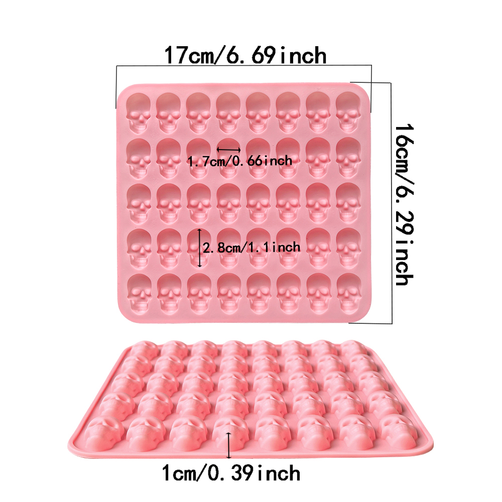 1pc 40 hole skull shaped bakin - Silicone Mold Tray のレビューと価格