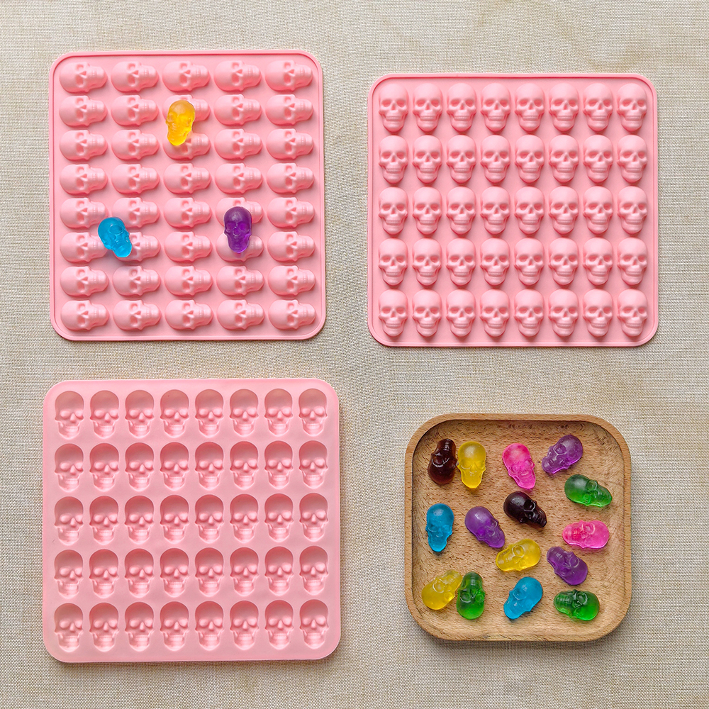 1pc 40 hole skull shaped bakin - Silicone Mold Tray のレビューと価格