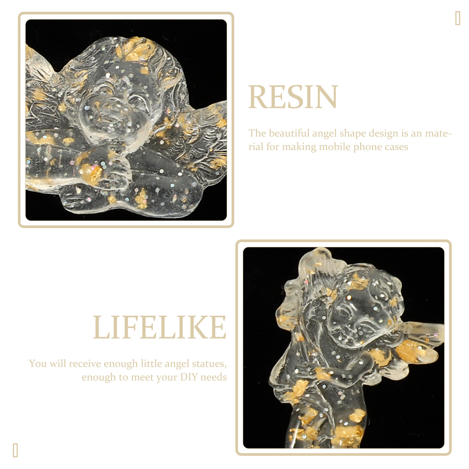 24Pcs Resin Flatback Angel Orn - Resin Crafts Diy のレビューと価格