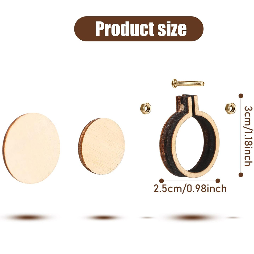 10Pcs/Set Wooden Mini Embroide - Wood Ring Blank のレビューと価格