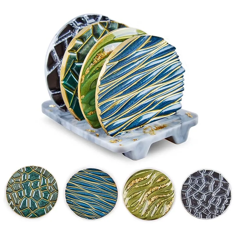 DIY Crystal Epoxy Mold Wave Di - Coaster Mold Round のレビューと価格