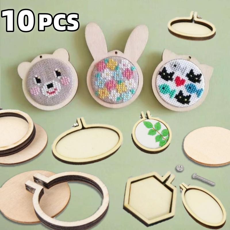 10PCS Mini Embroidery Hoop Woo - Wood Ring Blank のレビューと価格
