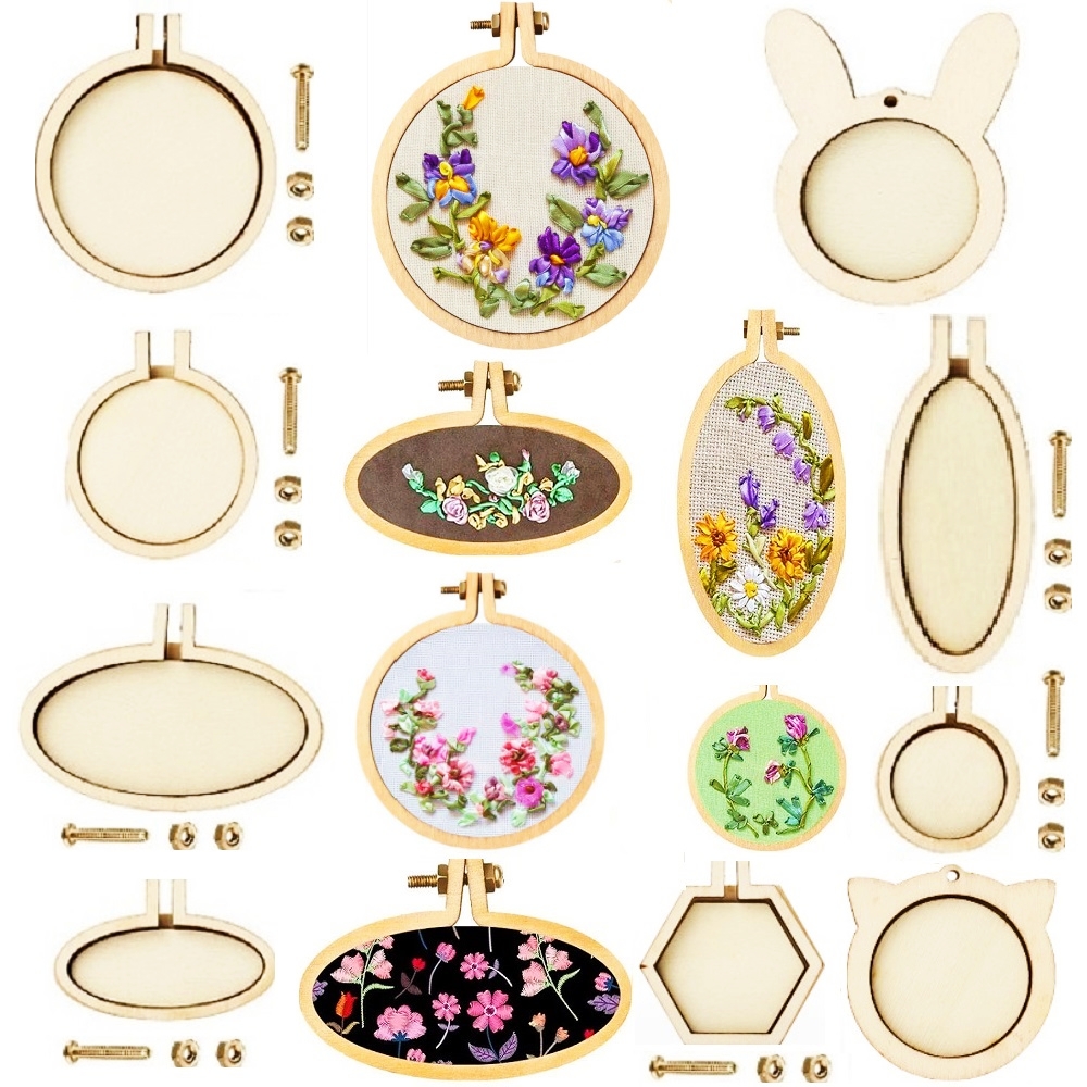 10PCS Mini Embroidery Hoop Woo - Wood Ring Blank のレビューと価格