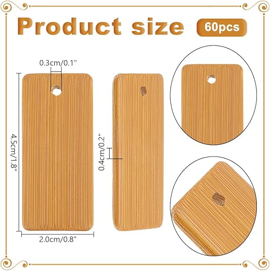 50pcs Wooden Tags Key Ring Bla - Wood Ring Blank のレビューと価格