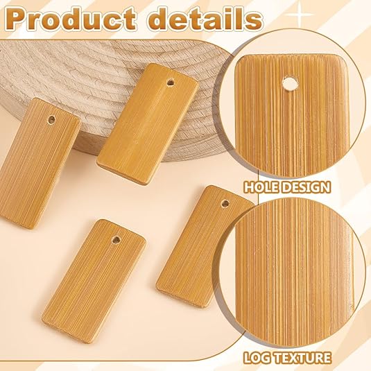 50pcs Wooden Tags Key Ring Bla - Wood Ring Blank のレビューと価格