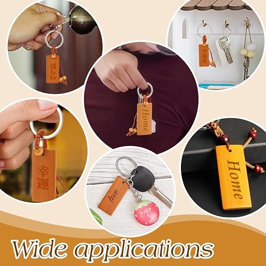 50pcs Wooden Tags Key Ring Bla - Wood Ring Blank のレビューと価格