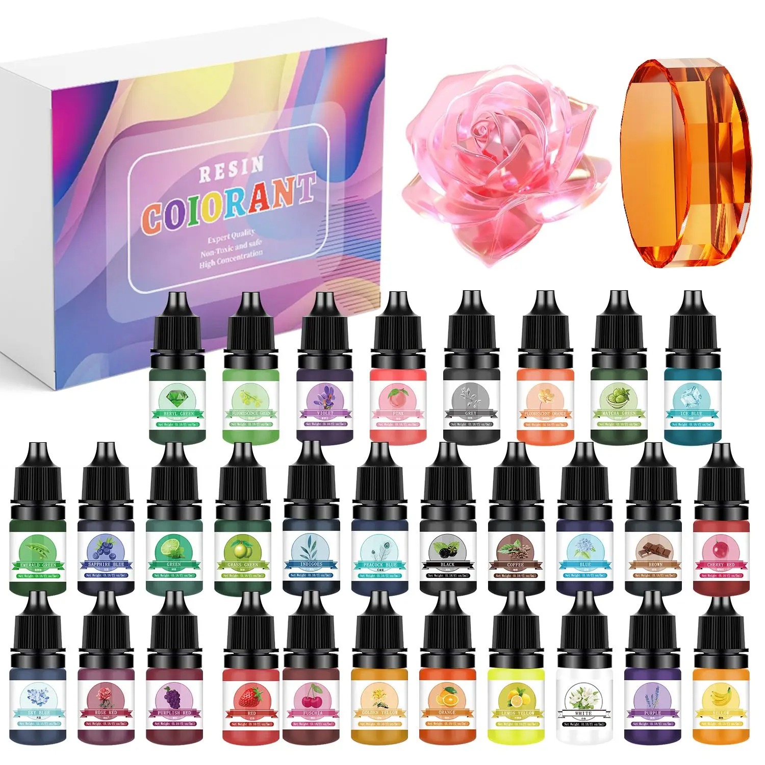 30Colors 5ml Epoxy Resin Pigme - Epoxy Uv Resin Kit のレビューと価格