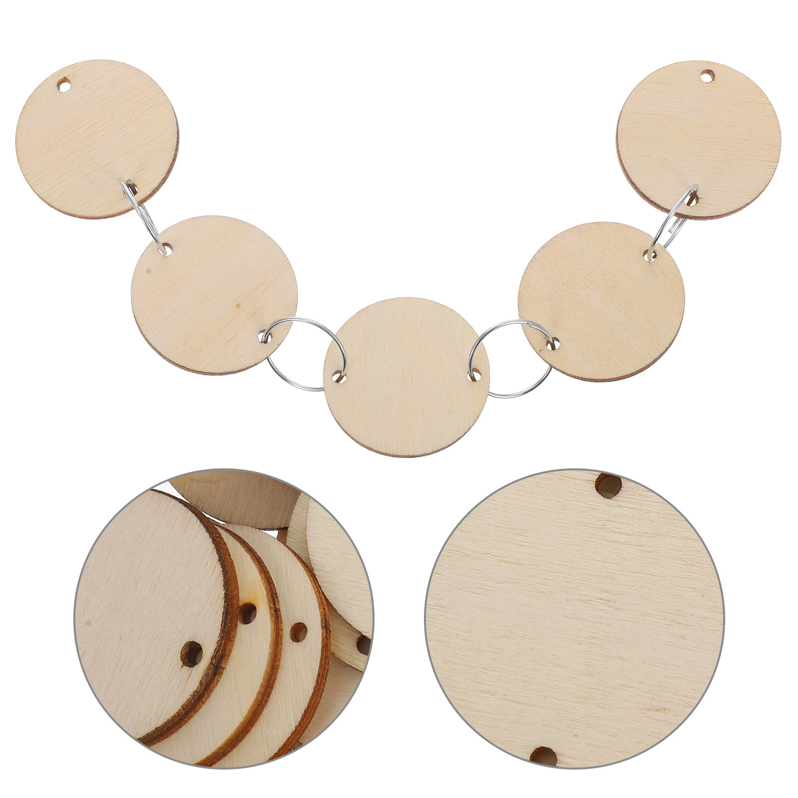 100Pcs Round Wood Chips Calend - Wood Ring Blank のレビューと価格
