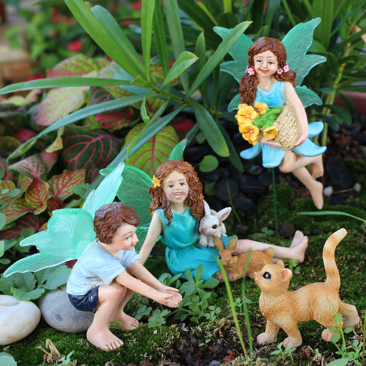 4pc Flower Fairy and Animal Pa - Resin Craft Material のレビューと価格