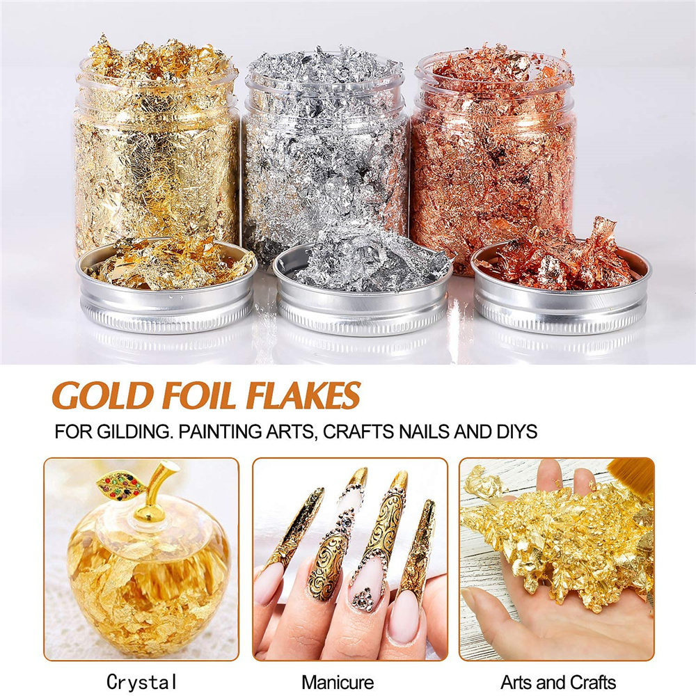 Imitation Rose Gold Silver Cop - Gold Foil Flakes のレビューと価格