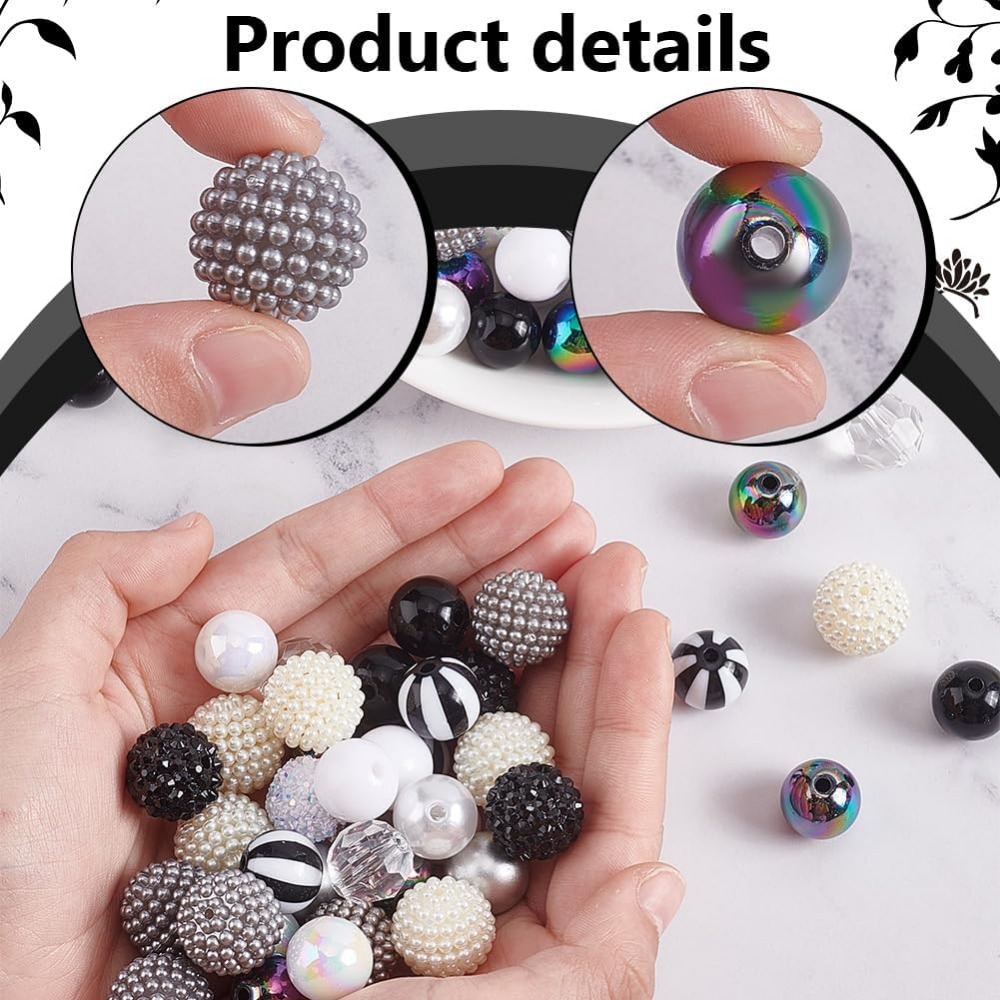 106pcs Chunky Beads 12 Styles  - Crafting Resin のレビューと価格