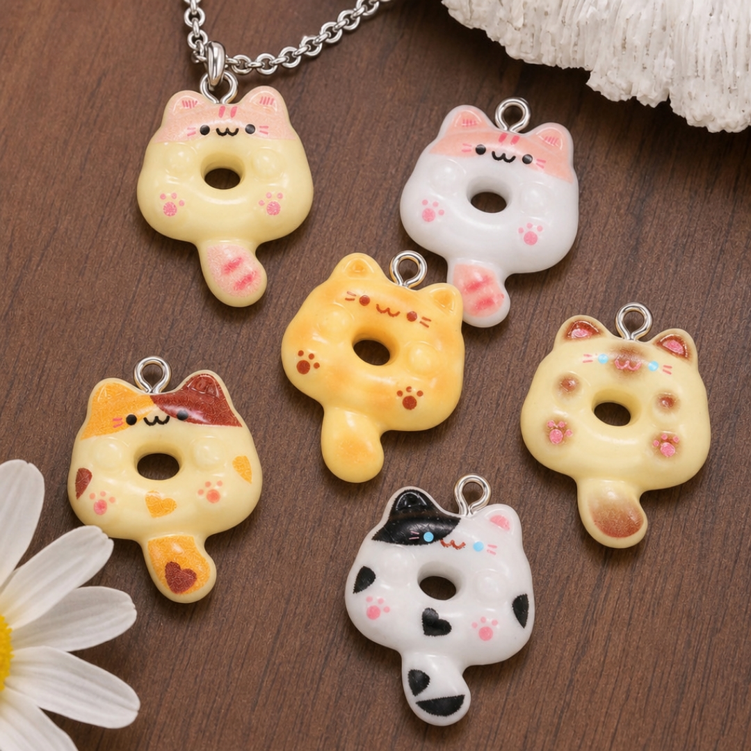 10Pcs Kawaii Cartoon Cat Resin - Resin Crafts Diy のレビューと価格