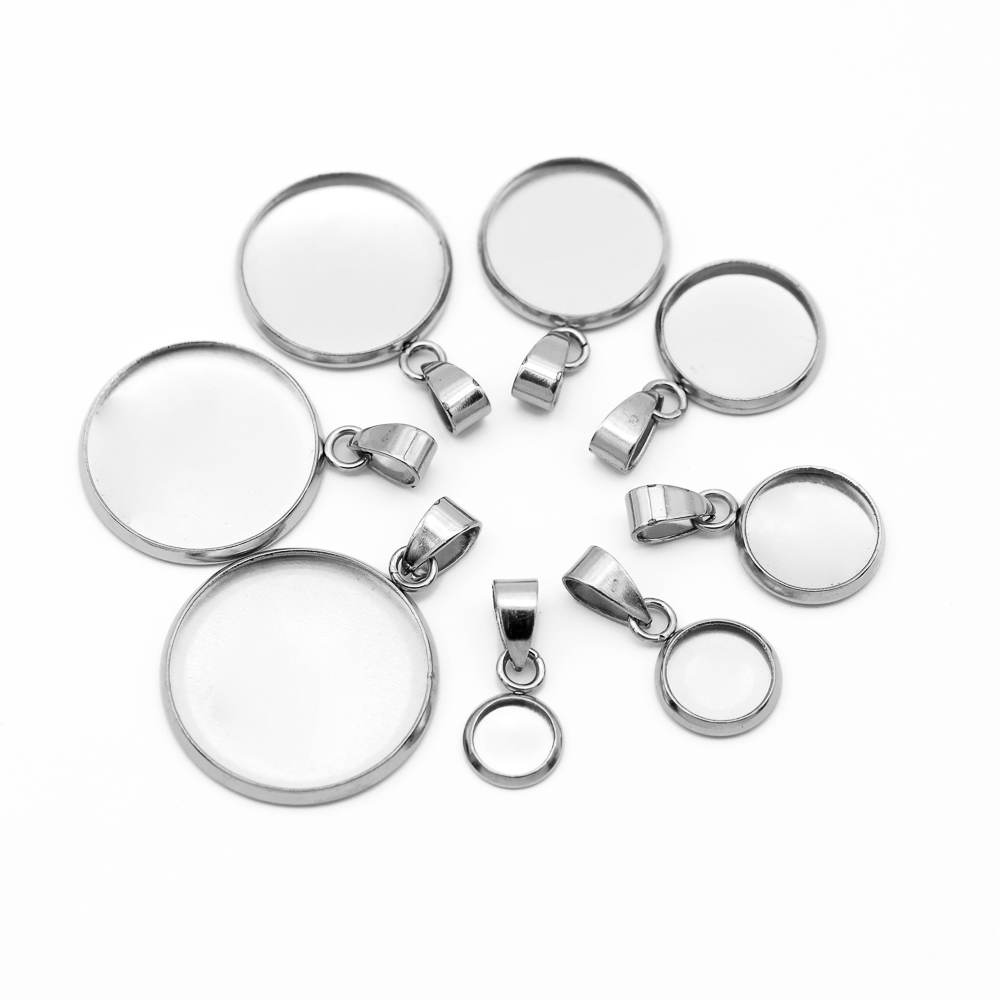 10pcs 316 Stainless Steel 6~20 - Bezels Set Pendant のレビューと価格