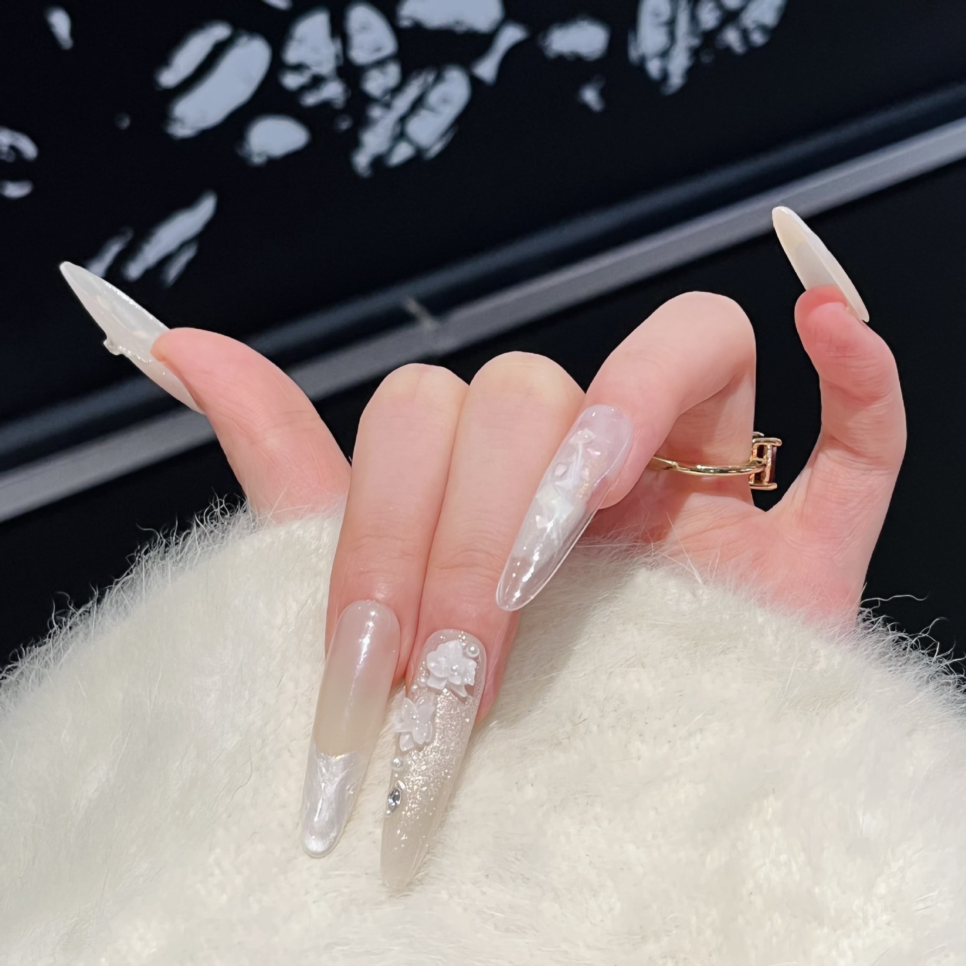 Press On Nails 10PCS Purple Fa - Resin Craft Material のレビューと価格