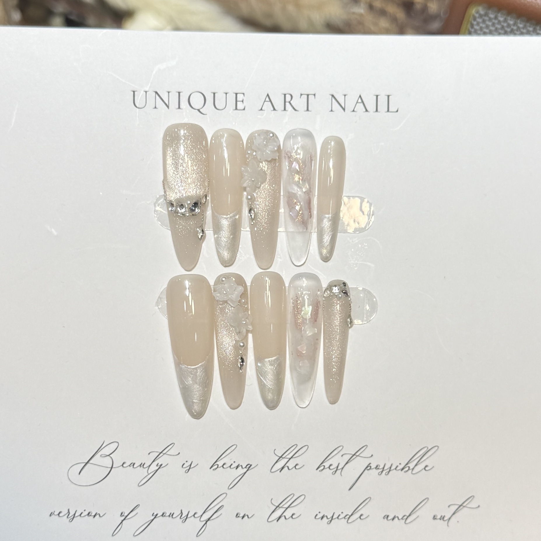 Press On Nails 10PCS Purple Fa - Resin Craft Material のレビューと価格