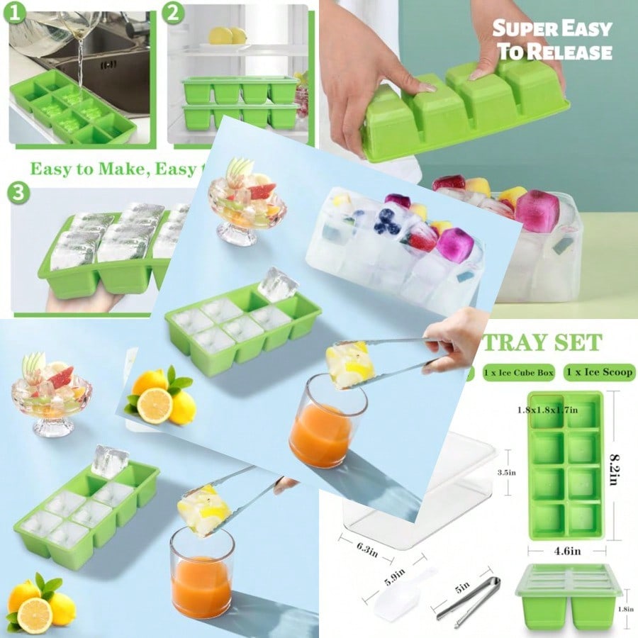 Ice Trays For Freezer With Lid - Silicone Mold Tray のレビューと価格