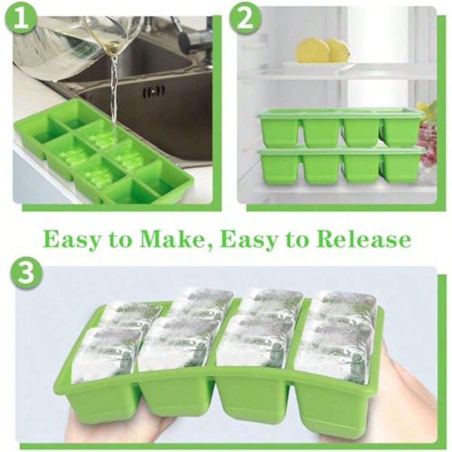 Ice Trays For Freezer With Lid - Silicone Mold Tray のレビューと価格