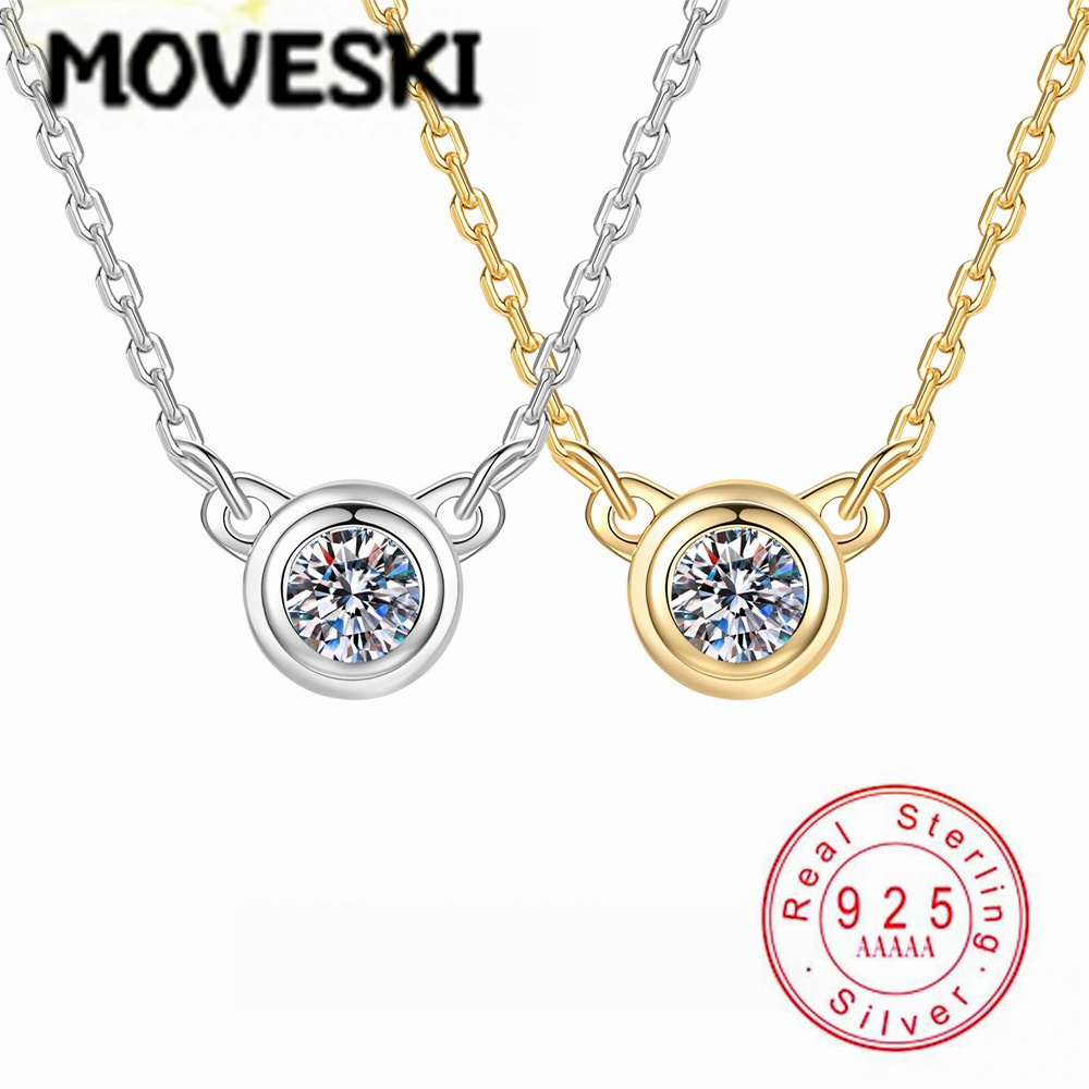 S925 Sterling Silver Moissanit - Bezels Set Pendant のレビューと価格
