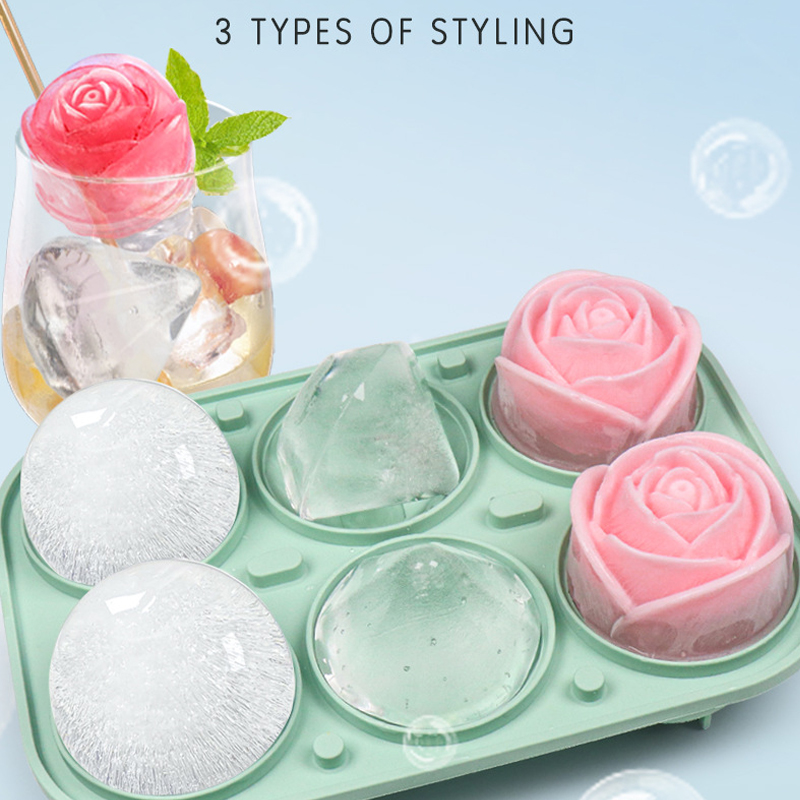 3D Rose Diamond Round Ice Cube - Coaster Mold Round のレビューと価格