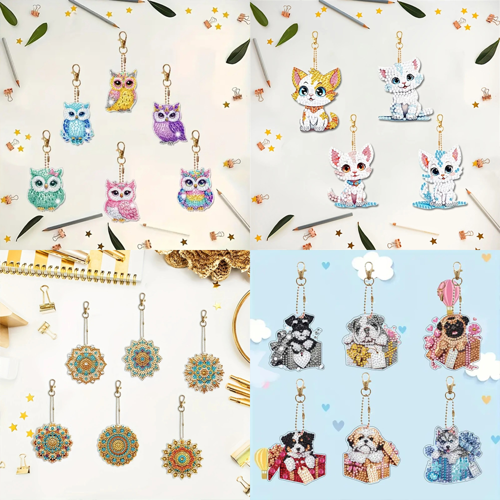6-piece/set DIY Diamond Keycha - Resin Craft Supplies のレビューと価格