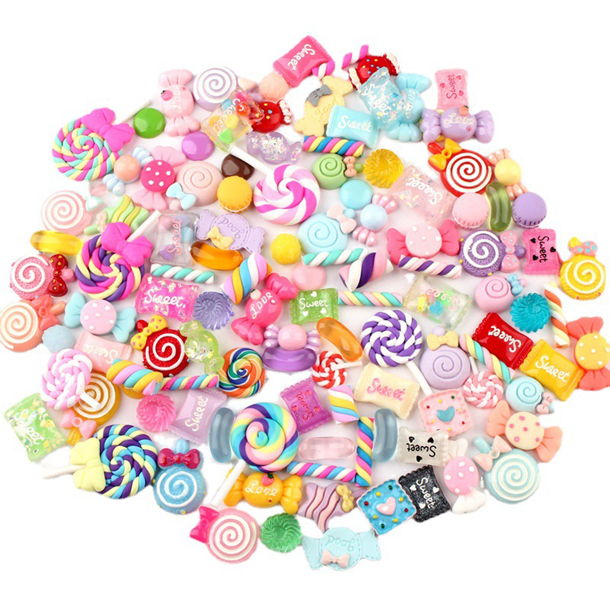 30pcs Random Candy Slime Charm - Resin Craft Material のレビューと価格